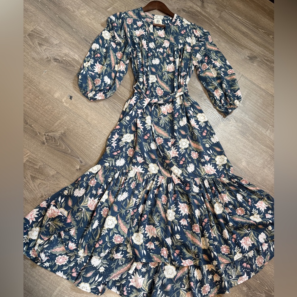 dRA Los Angeles Floral Blue Dress-Size S - Picture 4 of 7